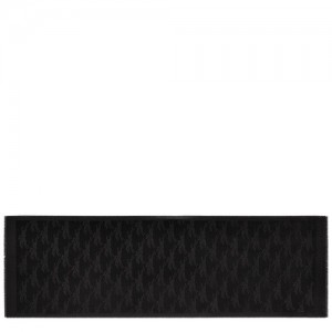 Longchamp Chevaux Jacquard Stoles γυναικεια μαυρα | SN-LCMP48917