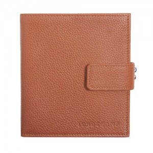 Longchamp Le Foulonné Compact πορτοφολια γυναικεια καφε | SN-LCMP48261
