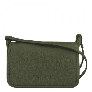 Longchamp Le Foulonné On Chain πορτοφολια γυναικεια Χακί | SN-LCMP48308