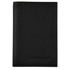 Longchamp Le Foulonné Passport Cover pouches γυναικεια μαυρα | SN-LCMP48393