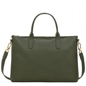 Longchamp Le Foulonné S Χαρτοφυλακασ γυναικεια Χακί | SN-LCMP48195
