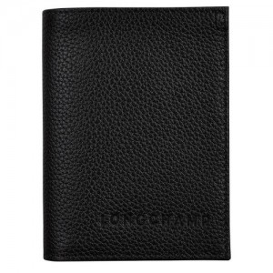 Longchamp Le Foulonné Θηκη για Καρτεσ γυναικεια μαυρα | SN-LCMP48317