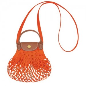 Longchamp Le Pliage Filet Xs Mesh pouches γυναικεια πορτοκαλι | SN-LCMP48417