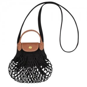 Longchamp Le Pliage Filet Xs Mesh pouches γυναικεια μαυρα | SN-LCMP48420