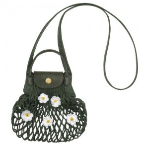 Longchamp Le Pliage Filet Xs Mesh pouches γυναικεια Χακί | SN-LCMP48448