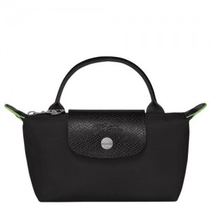 Longchamp Le Pliage Green With Handle pouches γυναικεια μαυρα | SN-LCMP48401