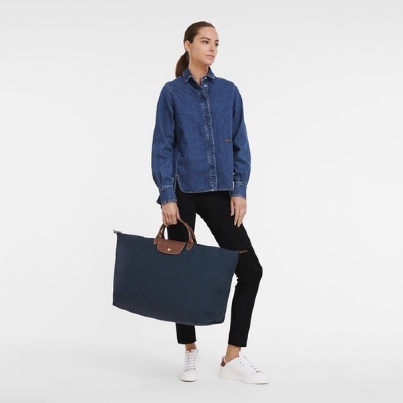 Longchamp Le Pliage Original M τσάντες ταξιδιού ανδρικα σκουρο μπλε | SN-LCMP49334